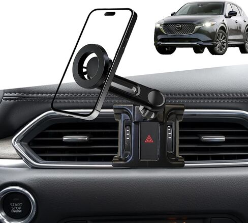 oricarmes 2026 Latest Extension arm for Mazda cx5 Magnetic Phone Mount Adjustable & Custom Fit 360° Rotation One-Hand Operation cx5 Phone Holder 2017-2026 cx5 Accessories in Kuwait