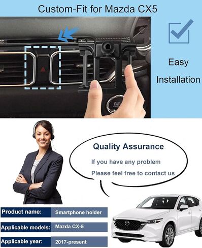 oricarmes 2026 Latest Extension arm for Mazda cx5 Magnetic Phone Mount Adjustable & Custom Fit 360° Rotation One-Hand Operation cx5 Phone Holder 2017-2026 cx5 Accessories in Kuwait