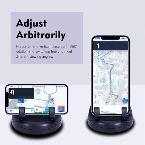 Car Phone Holder, Dashboard Rotating ABS Phone Mount, Anti-slip Stable Holder with Parking Number Plate, Washable Reusable Bracket for Most Phones & GPS Devices (Black) in Kuwait