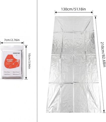 Emergency Blankets Mylar Thermal Blanket, (12 Pack) of Space Blanket 82 * 52 in, Camping, Hiking, Wilderness Rescue,First Aid in Kuwait
