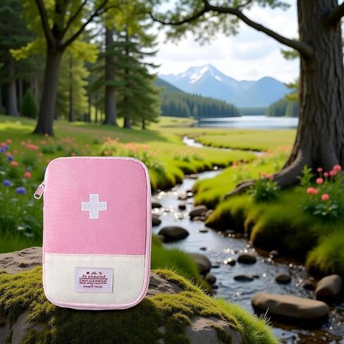 2Pcs Pink - Small First Aid Bag Empty, Empty First Aid Pouch, Mini Portable Medical Bag for Outdoor Camping Hiking Traveling Emergency Bag First Aid Kits Sports and Outdoors（15 * 10.5cm in Kuwait