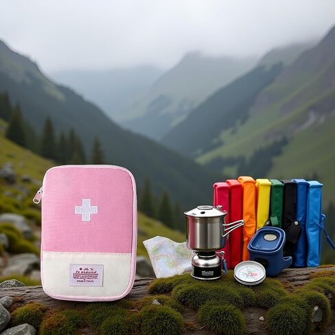 2Pcs Pink - Small First Aid Bag Empty, Empty First Aid Pouch, Mini Portable Medical Bag for Outdoor Camping Hiking Traveling Emergency Bag First Aid Kits Sports and Outdoors（15 * 10.5cm in Kuwait
