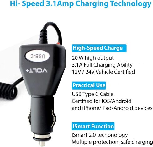 Fast 20Watt (2Pack) Quick Car Charger Compatible with T-Mobile Revvl 5G Plus Full Heavy Duty 3Amp Original - Vehicle Verified, UL, Verified! in Kuwait