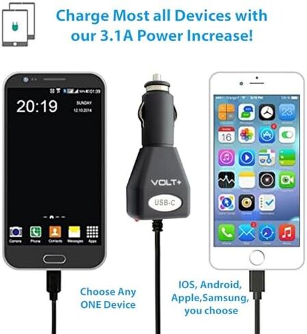 Fast 20Watt (2Pack) Quick Car Charger Compatible with T-Mobile Revvl 5G Plus Full Heavy Duty 3Amp Original - Vehicle Verified, UL, Verified! in Kuwait