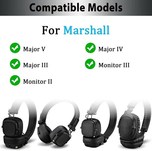 Adhiper Headphone Headband Cushion Cover for Marshall MajorV,MajorIV,Major III,Monitor III,Monitor II Headphones,6mm Thick Softer Head Band Cover for Pressure Relief & Anti-Peeling,with Hanging Loop in Kuwait