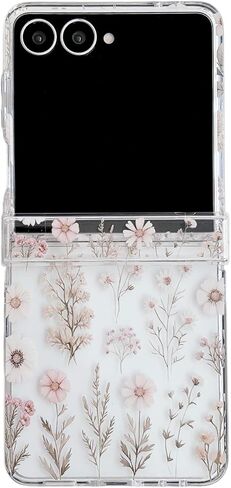 NiceKing for Samsung Galaxy Z Flip 7 Case Cute Colorful Flower Phone Case for Galaxy Z Flip7 Clear Bumper Hard Protective Cover in Kuwait