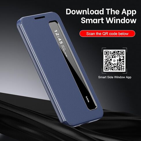 for Samsung S26 Ultra S-View Cover with Smart View Touch Control, Clear View Case for Samsung Galaxy S26 Ultra, Flip Smart Window, Shockproof, Galaxy S26 Ultra 5G Protective Phone Case (Blue) in Kuwait