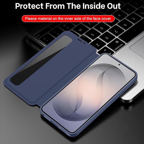for Samsung S26 Ultra S-View Cover with Smart View Touch Control, Clear View Case for Samsung Galaxy S26 Ultra, Flip Smart Window, Shockproof, Galaxy S26 Ultra 5G Protective Phone Case (Blue) in Kuwait