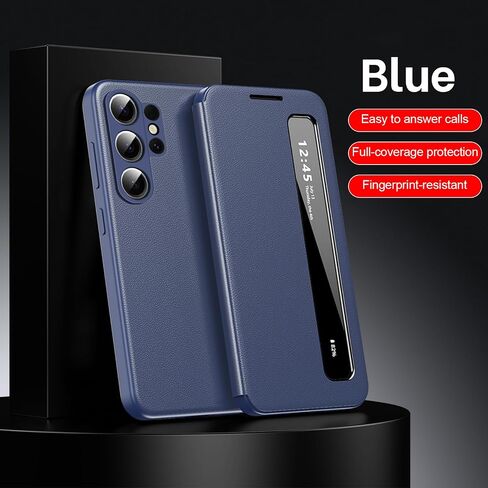 for Samsung S26 Ultra S-View Cover with Smart View Touch Control, Clear View Case for Samsung Galaxy S26 Ultra, Flip Smart Window, Shockproof, Galaxy S26 Ultra 5G Protective Phone Case (Blue) in Kuwait