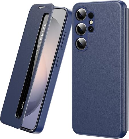 for Samsung S26 Ultra S-View Cover with Smart View Touch Control, Clear View Case for Samsung Galaxy S26 Ultra, Flip Smart Window, Shockproof, Galaxy S26 Ultra 5G Protective Phone Case (Blue) in Kuwait