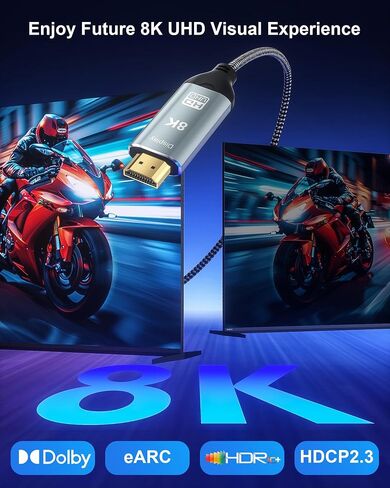 8K USB C to HDMI Cable 3.3FT - 8K@60Hz 4K@120Hz, Thunderbolt 3/4 Compatible in Kuwait
