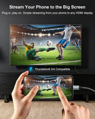 8K USB C to HDMI Cable 3.3FT - 8K@60Hz 4K@120Hz, Thunderbolt 3/4 Compatible in Kuwait