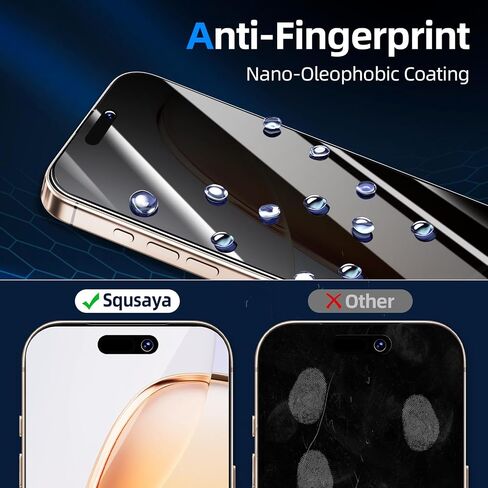 Privacy Screen Protector for iPhone 16 Pro Tempered Glass 2 Pack in Kuwait
