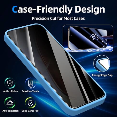 Privacy Screen Protector for iPhone 16 Pro Tempered Glass 2 Pack in Kuwait