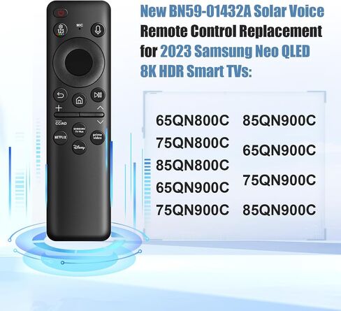 BN59-01432A Solar Voice Remote Control for Samsung TVs, Smart Voice TV Remote Replacement with Bluetooth Rechargeable, Eco-Friendly Solar Charging, Compatible with 4K/8K UHD in Kuwait