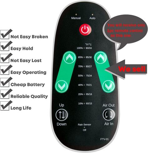 Replacement Remote Control for Dometic Fan-Tastic Vent Roof Vent 7350 6350 in Kuwait