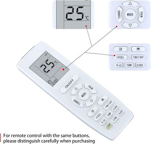 YAP1F New Replacement Remote Controller Fits GREE A/C Air Conditioner YB1F2 YB1FA YAP1FF GWHART12SA GWHART09SA GWART12SA GWART09S GWART12S GWART18S GWART24S GWART36S2 GWHART36S2 in Kuwait