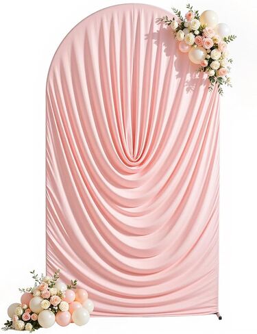 White Draped Arch Backdrop Cover 6 FT, White Draped Arch Covers Spandex in Kuwait