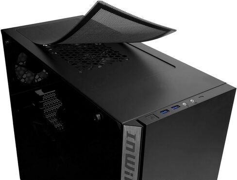 InWin 216 Black Mid Tower Case with Metal Side Panel, MB Up to E-ATX, 7 PCI-E Slots, GPU Support Up to 380mm, Radiator Up to 360mm, 1Fan Included in Kuwait