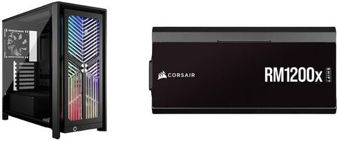 Corsair Case Power Supply Combo - Frame 4000X RS, Black Mid-Tower Computer Case Bundle with RMX Shift Series RM1200x Shift Fully Modular 80PLUS Gold ATX Power Supply in Kuwait