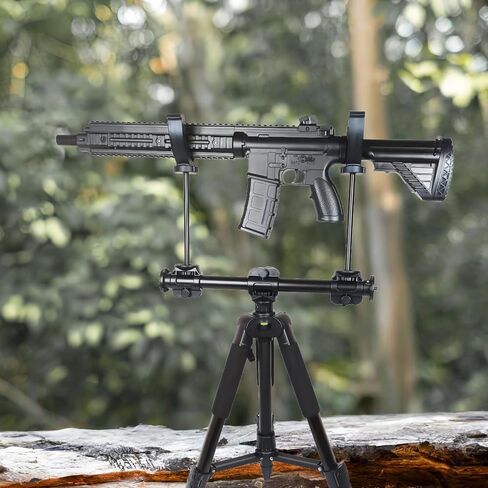 15 '' -78 '' inch Retractable Rifle Shooting Tripod, Rifle Rest Stand, 360 ° Rotating Shooting Aiming, Equipped with Dual V-Heads and Bubble Level, Suitable for Hunting and Hunters in Kuwait