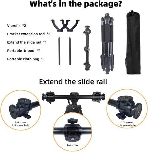 15 '' -78 '' inch Retractable Rifle Shooting Tripod, Rifle Rest Stand, 360 ° Rotating Shooting Aiming, Equipped with Dual V-Heads and Bubble Level, Suitable for Hunting and Hunters in Kuwait