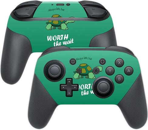 MightySkins Skin Compatible with Nintendo Switch Pro Controller - Late Turtle | Protective, Durable, and Unique Vinyl Decal wrap Cover | Easy to Apply, Remove, and Change Styles | Made in The USA in Kuwait