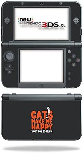 MightySkins Skin Compatible with Nintendo 3DS XL (2015) – Cats Make Me Happy | Protective, Durable, and Unique Vinyl Decal wrap Cover | Easy to Apply, Remove, and Change Styles | Made in The USA in Kuwait