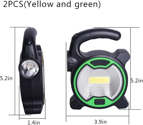 2 Pack Handheld Flashlights, Portable COB LED Work Light, Super Bright Tactical Flashlight for Camping Car Repair Emergency, Flashlights High Lumens for Outdoor Hiking Power Outages in Kuwait