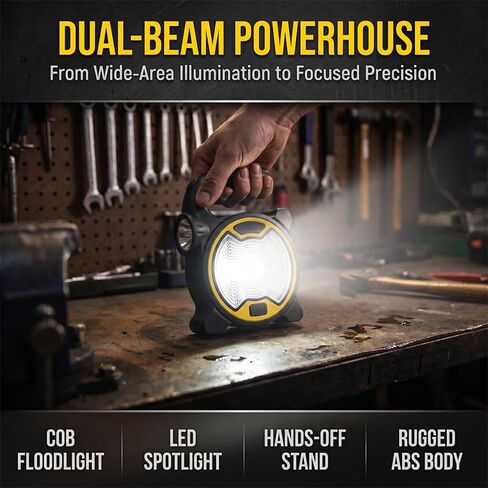 2 Pack Handheld Flashlights, Portable COB LED Work Light, Super Bright Tactical Flashlight for Camping Car Repair Emergency, Flashlights High Lumens for Outdoor Hiking Power Outages in Kuwait