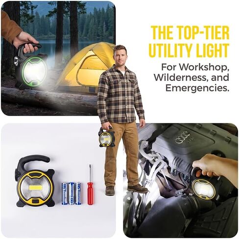2 Pack Handheld Flashlights, Portable COB LED Work Light, Super Bright Tactical Flashlight for Camping Car Repair Emergency, Flashlights High Lumens for Outdoor Hiking Power Outages in Kuwait