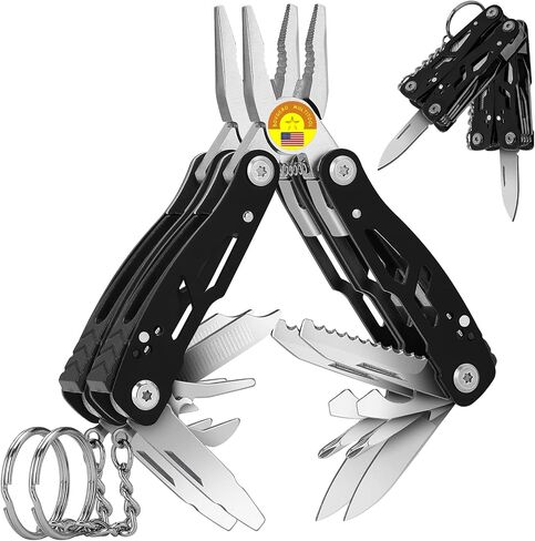 2PCS Bovgero Mini Multitool Pliers 15 in 1, Handmade Multi Tool Plier, Premium Keychain Multitool, Small Multi-tool, Birthday Fathers Day Gift for Men Him Husband Boyfriend Father Handyman in Kuwait