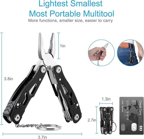 2PCS Bovgero Mini Multitool Pliers 15 in 1, Handmade Multi Tool Plier, Premium Keychain Multitool, Small Multi-tool, Birthday Fathers Day Gift for Men Him Husband Boyfriend Father Handyman in Kuwait
