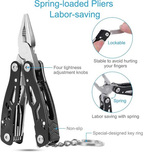 2PCS Bovgero Mini Multitool Pliers 15 in 1, Handmade Multi Tool Plier, Premium Keychain Multitool, Small Multi-tool, Birthday Fathers Day Gift for Men Him Husband Boyfriend Father Handyman in Kuwait