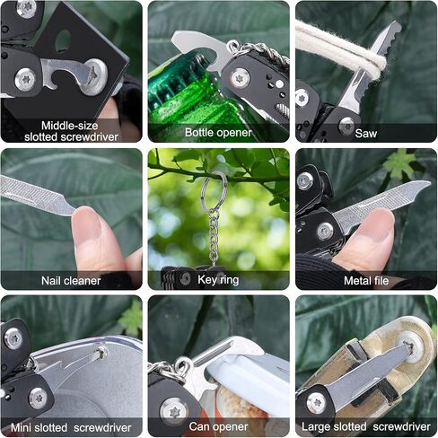 2PCS Bovgero Mini Multitool Pliers 15 in 1, Handmade Multi Tool Plier, Premium Keychain Multitool, Small Multi-tool, Birthday Fathers Day Gift for Men Him Husband Boyfriend Father Handyman in Kuwait