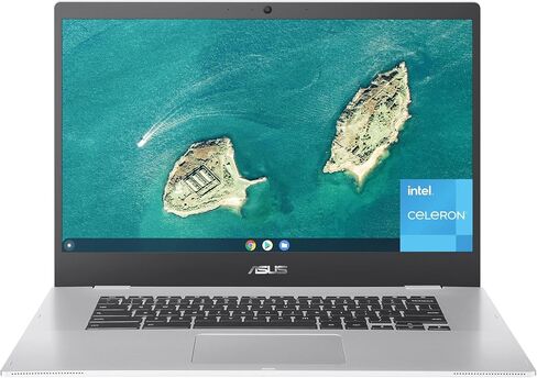 ASUS CX1500CNA-AS84F Chromebook CX1, 15.6" Full HD NanoEdge Display, Intel Celeron N3350 Processor, 64GB eMMC Storage, 8GB RAM, Chrome OS, Transparent Silver, CX1500CNA-AS84F in Kuwait