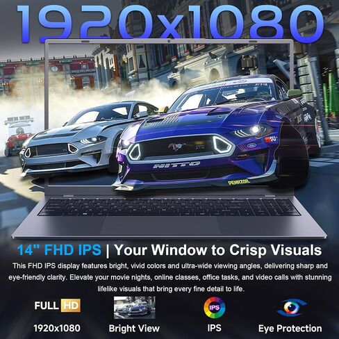 14 Inch Laptop Computer, Pentium 6500Y Processor (Up to 3.4GHz), 16GB RAM 256GB SSD, FHD IPS Anti-Glare Display, Lightweight Laptop with Privacy Shutter for Students & Business in Kuwait
