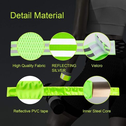 4PCS Reflective Running Gear, High Visibility Bands for Wrist Ankle Arm Leg in Kuwait
