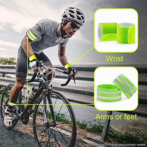 4PCS Reflective Running Gear, High Visibility Bands for Wrist Ankle Arm Leg in Kuwait