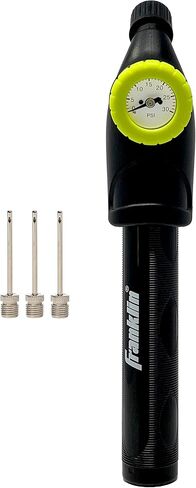 Franklin Sports Ball Pump + Pressure Gauge with Needle - Perfect Pump Hand Pump for Sports Balls - Air Inflation Pump for Soccer, Basketballs + More, Black in Kuwait
