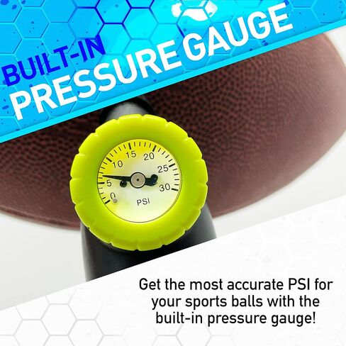 Franklin Sports Ball Pump + Pressure Gauge with Needle - Perfect Pump Hand Pump for Sports Balls - Air Inflation Pump for Soccer, Basketballs + More, Black in Kuwait