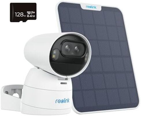 REOLINK Argus Track + 128GB SD Card, 4K Dual-Lens Solar Security Cameras Wireless Outdoor/Indoor, 6W Solar Panel, Auto Zoom Tracking, 2.4/5GHz WiFi, Color Night Vision, No Subscriptions in Kuwait