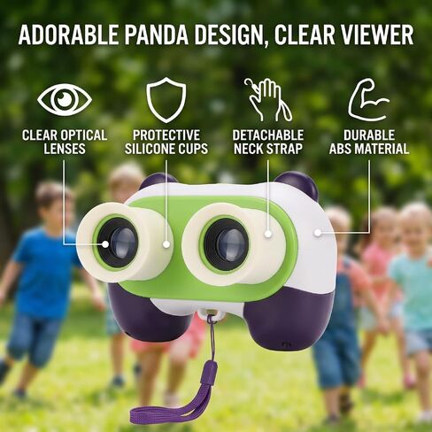 Kids Binoculars with Panda Design, Optical Lens for Clear Viewing in Kuwait