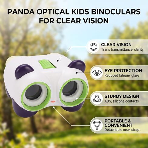 Kids Binoculars with Panda Design, Optical Lens for Clear Viewing in Kuwait
