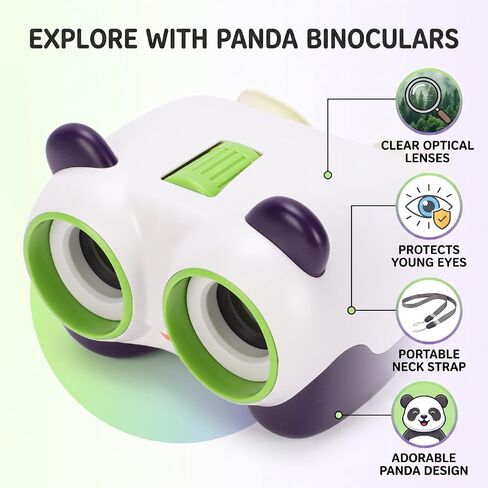 Kids Binoculars with Panda Design, Optical Lens for Clear Viewing in Kuwait