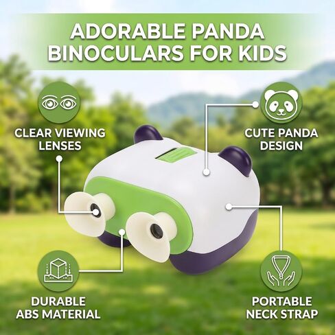 Kids Binoculars with Panda Design, Optical Lens for Clear Viewing in Kuwait