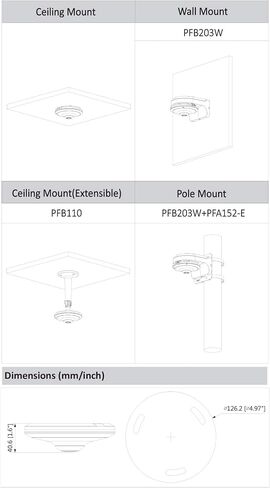 Diamond 5MP Panoramic HDCVI Fisheye Camera with Built-in Mic, HCC5451 in Kuwait