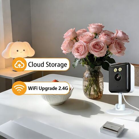 Compatible Alexa Indoor Security Camera.Wired Low-Power Monitor,2.4GHz Wireless,3MP high-Definition Camera,Full-Color Night Vision+Two-Way Call+Human Detection,Support APP Remote Control in Kuwait