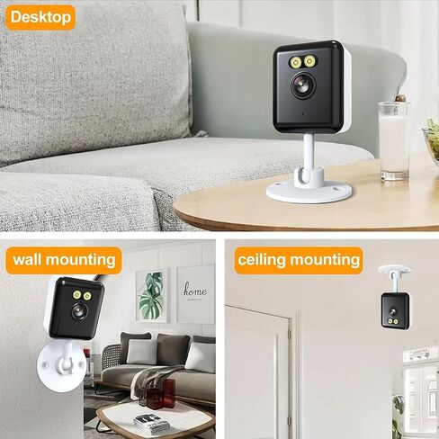 Compatible Alexa Indoor Security Camera.Wired Low-Power Monitor,2.4GHz Wireless,3MP high-Definition Camera,Full-Color Night Vision+Two-Way Call+Human Detection,Support APP Remote Control in Kuwait