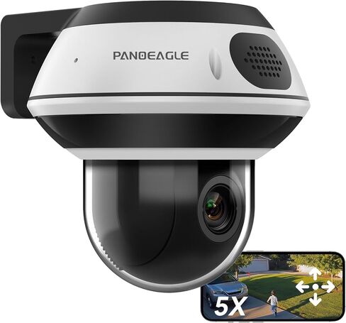 PANOEAGLE 4K 8MP Dome PTZ Camera Outdoor, 2.7~13.5mm Motorized Lens with 5X Optical Zoom,AI Motion Detection, Two Way Audio＆IR Night Vision, 512GB SD Slot, IP67, Blue Iris in Kuwait